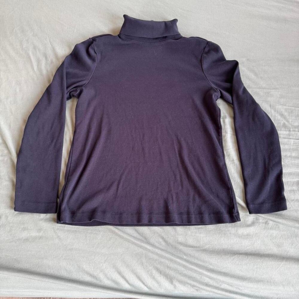 Soft and stretchy Christopher & Banks Navy Blue turtleneck top- Size Women's L